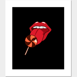 Lolipop Red Lips Posters and Art